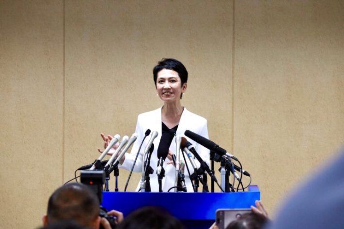 2024年5月27日の出馬表明会見 ※蓮舫氏公式サイトより