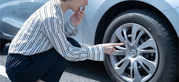 タイヤ危険　女性ドライバー