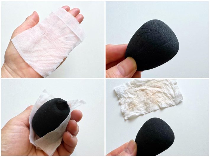 1枚で1つのスポンジの汚れをちょうどよく落とせる