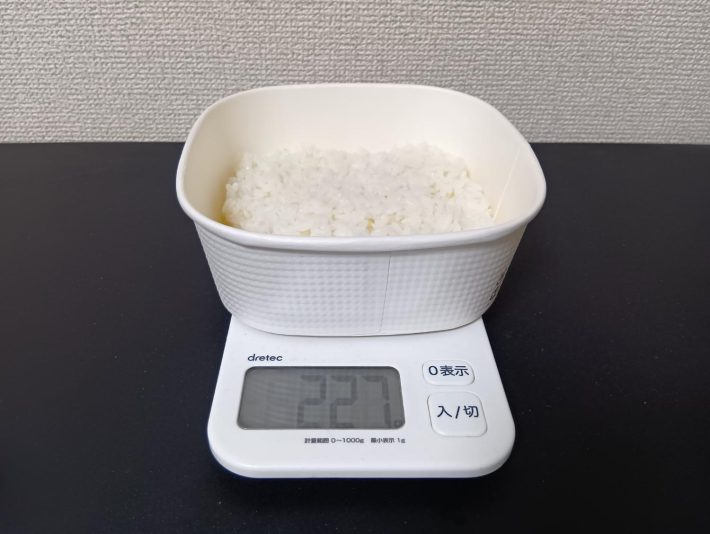 かつ丼のご飯の重さ