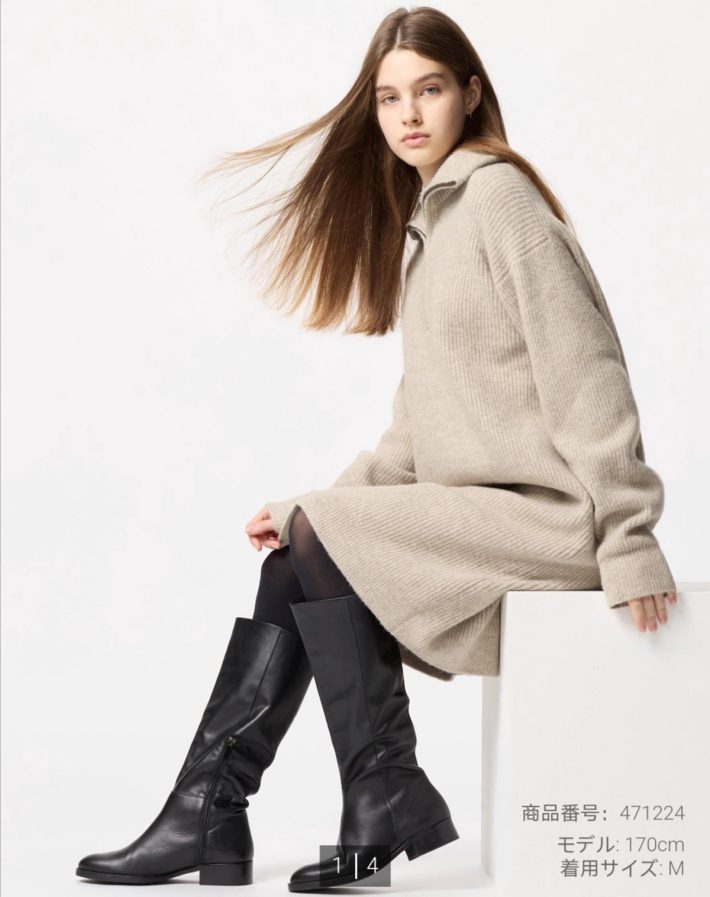 ユニクロ　スフレヤーンワンピース