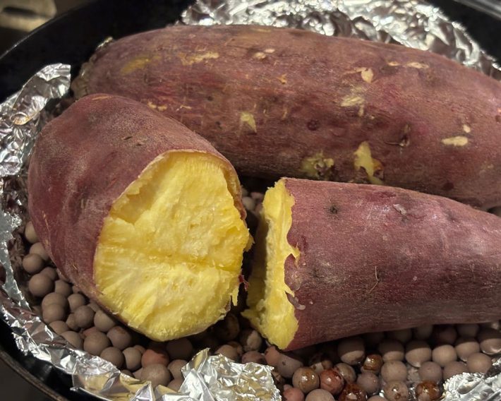 セラミックボールとサツマイモ