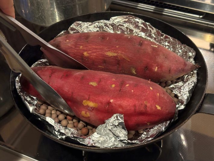 セラミックボールとサツマイモ