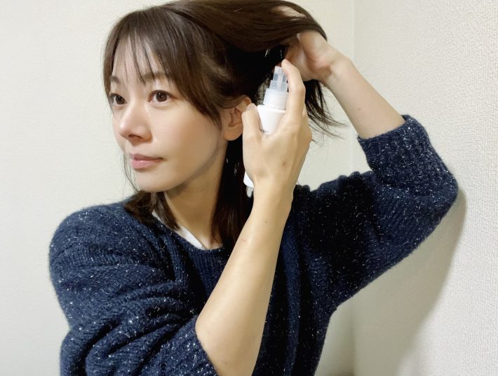 無印良品「水のいらないシャンプー」を使う高木沙織