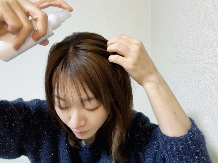 無印良品「水のいらないシャンプー」を使う高木沙織