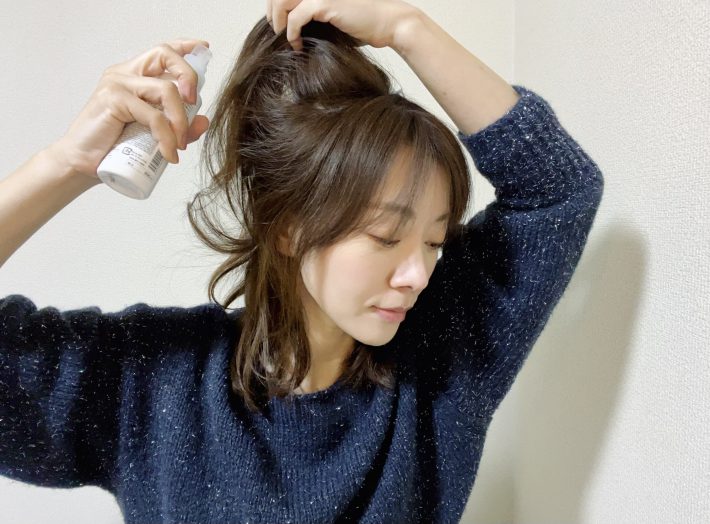 無印良品「水のいらないシャンプー」を使う高木沙織