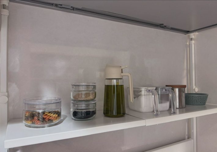 デザインがシンプルなので、キッチンにしっくりなじむ