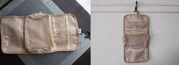 ダイソーブランド『Standard Products(スタンダードプロダクツ)』「ソフトナイロン吊り下げバッグ（3段：BE）」