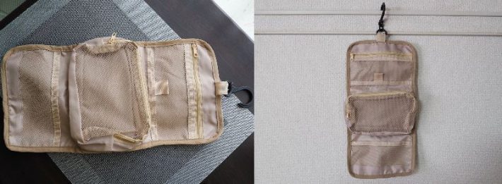 ダイソーブランド『Standard Products(スタンダードプロダクツ)』「ソフトナイロン吊り下げバッグ（３段：BE）」