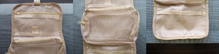 ダイソーブランド『Standard Products(スタンダードプロダクツ)』「ソフトナイロン吊り下げバッグ（３段：BE）」