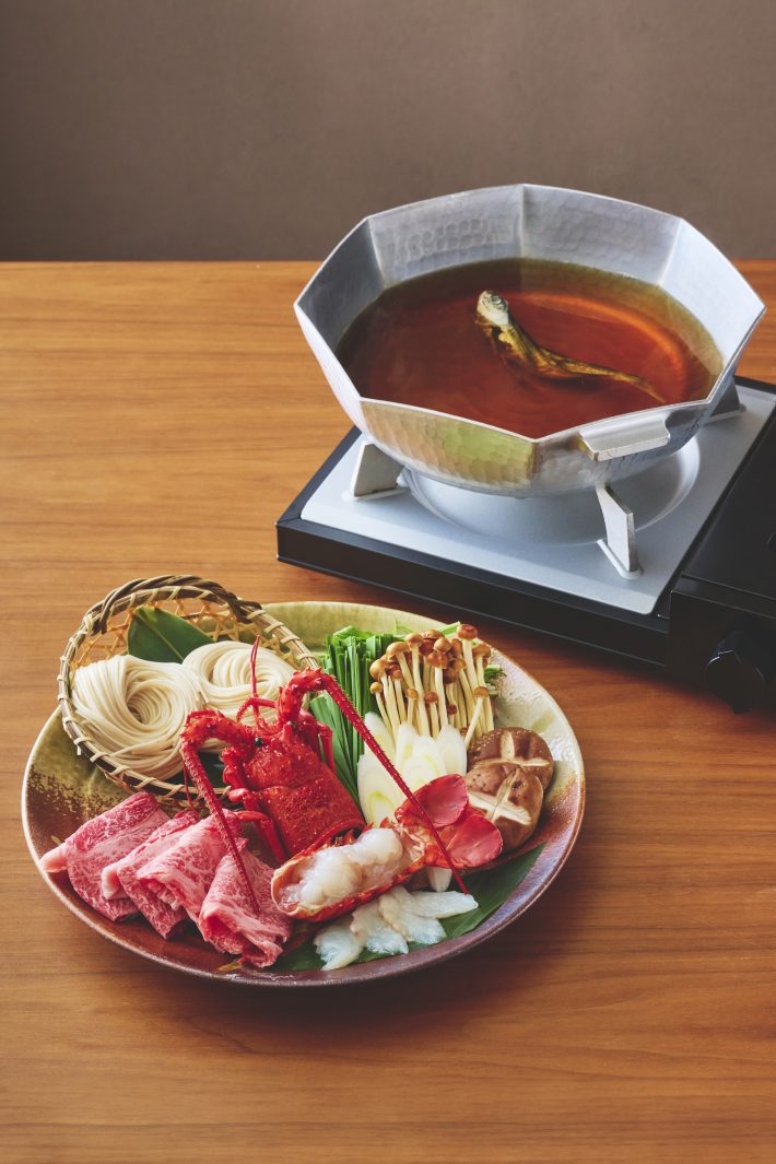 星野リゾート名物の「あご出汁しゃぶしゃぶ会席」