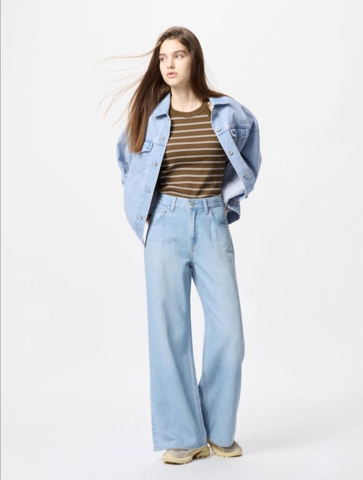 ドレープワイドフレアジーンズ