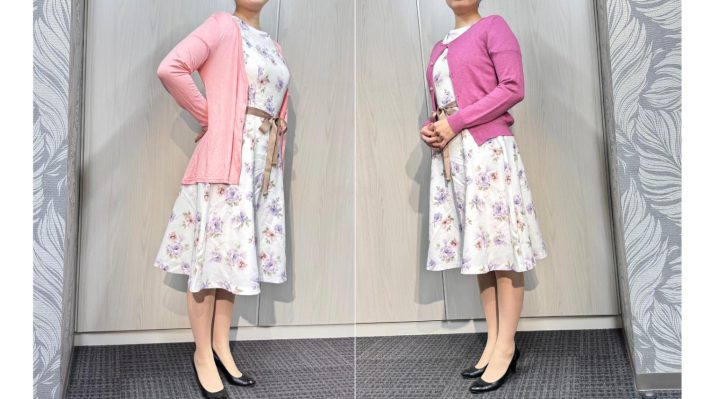 花柄ワンピ