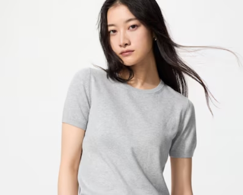 UVカットクルーネックセーター半袖