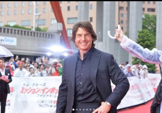 ジャパンプレミアのイベントが行われた東京都庁の都民広場に出席したトム・クルーズ