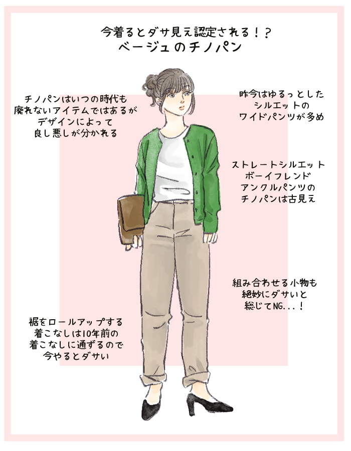 ダサ見えパンツは、「チノパン」