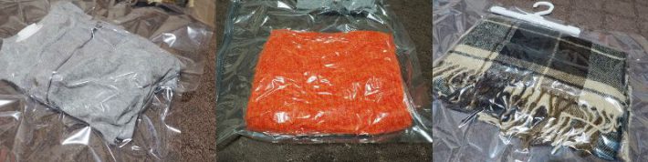 ダニ対策吊るせる衣類圧縮袋