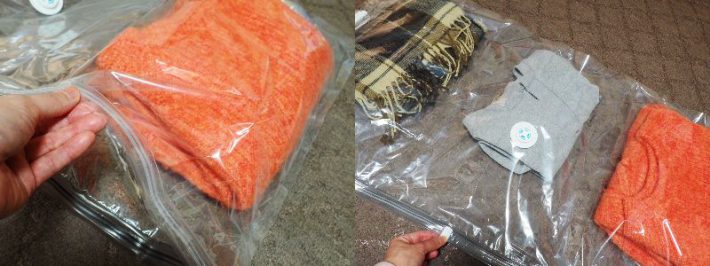 ダニ対策吊るせる衣類圧縮袋