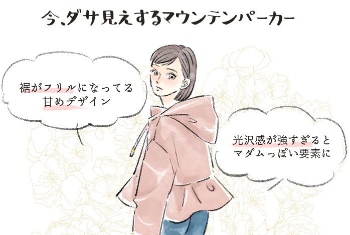 今着るとダサ見えするマウンテンパーカー