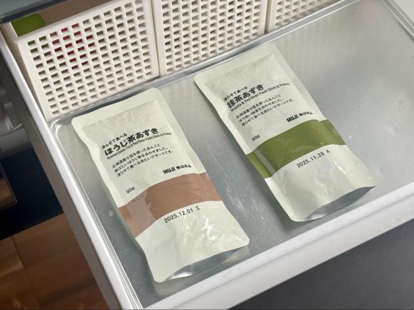 無印良品　凍らせて食べる抹茶あずき・ほうじ茶あずき