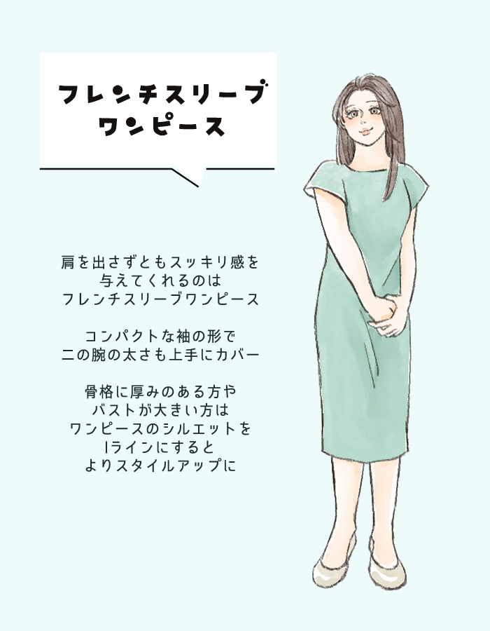 フレンチスリーブワンピース