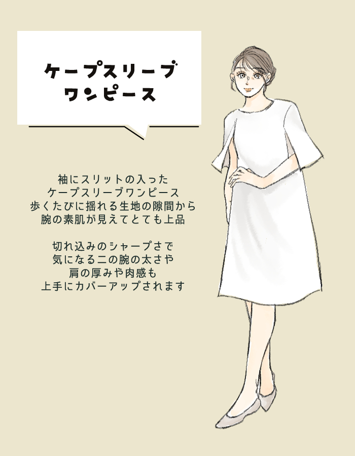 ケープスリーブワンピース