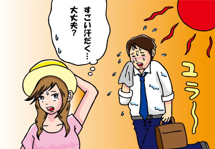 暑い中フラフラ走る男性