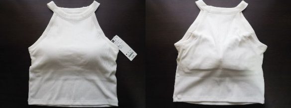 「ブラフィールクロップドホルターネックタンクトップ」1290円/税込 カラー：オフホワイト