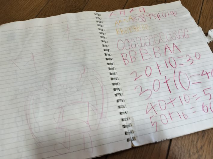 幼少期の英語のノート