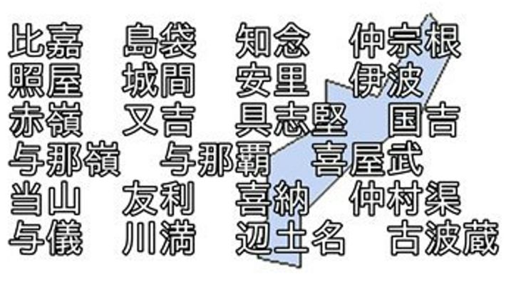 苗字　日本地図