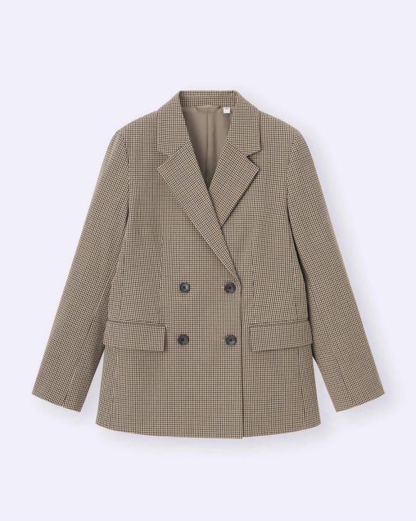 ダブルブレストチェックジャケット
