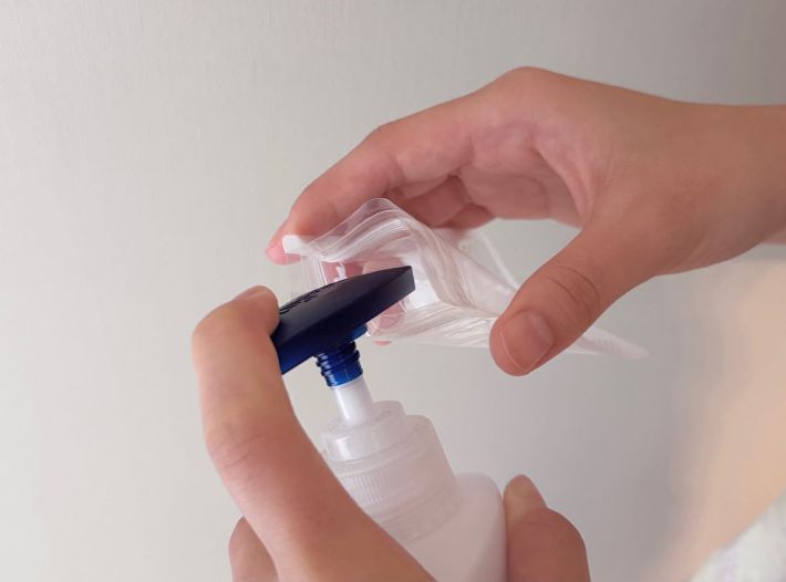 「使い切りできる 詰め替えパウチ」セリア