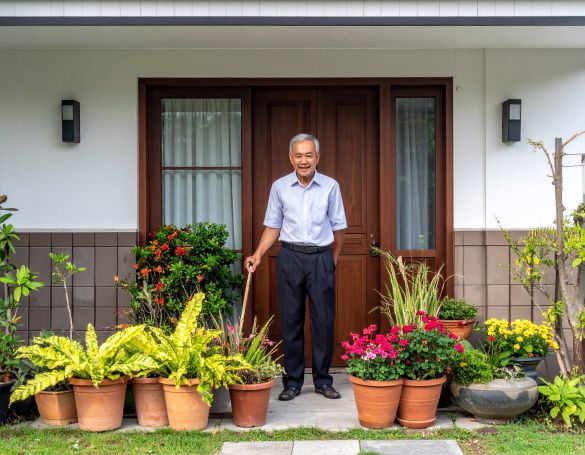 玄関前に鼻を置きまくる義父