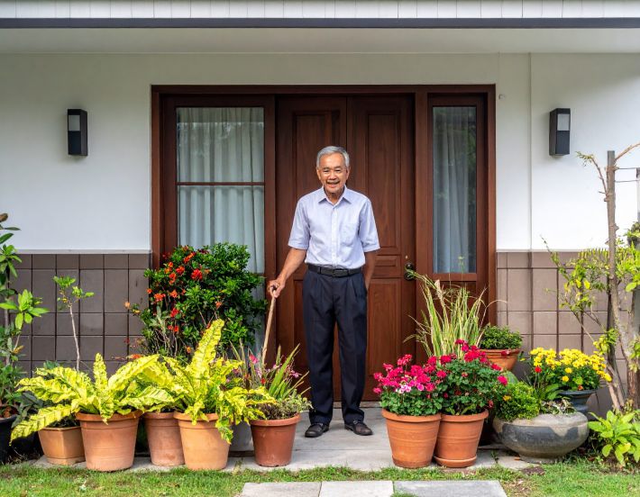 玄関前に鼻を置きまくる義父