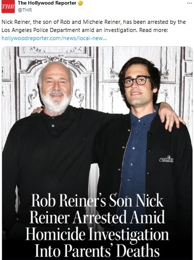 次男のニックと肩を組むロブ・ライナー監督