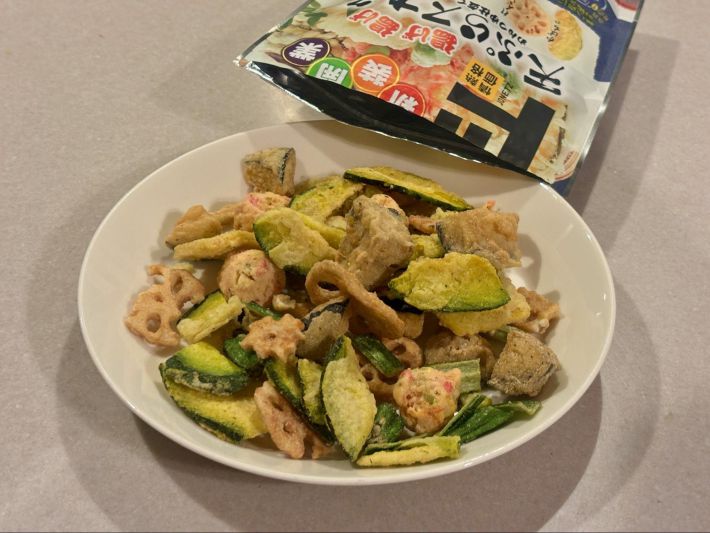 ドン・キホーテ「揚げ揚げ天ぷらスナック ～めんつゆ仕立て～ 野菜編」