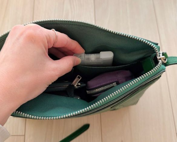 バッグの中に入れている様子