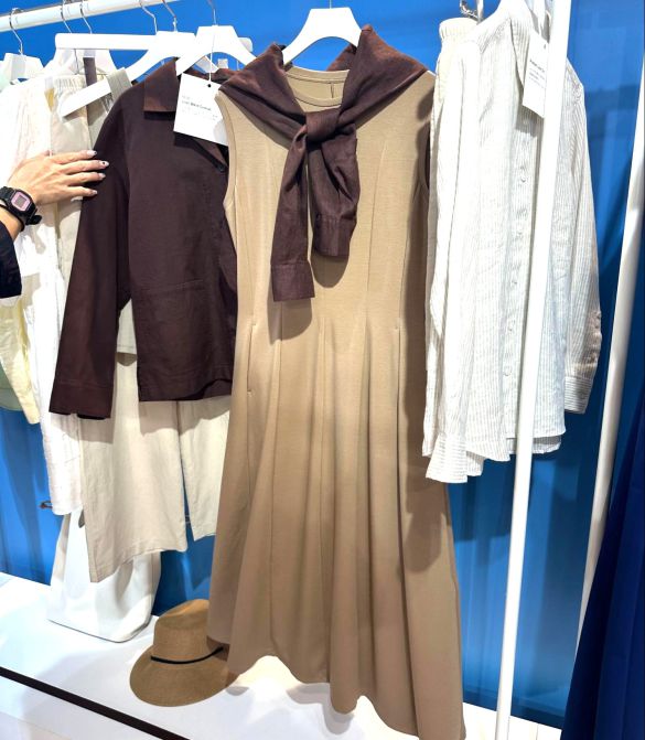 UNIQLO：C フィットアンドフレアワンピース／ノースリーブ