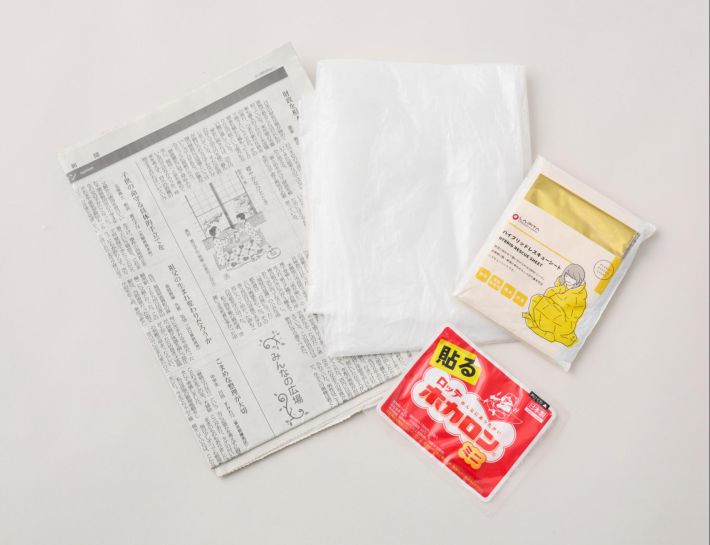 冬仕様のリュックに入れるもの。かさばる洋服類を少なくするため代用できるものを活用