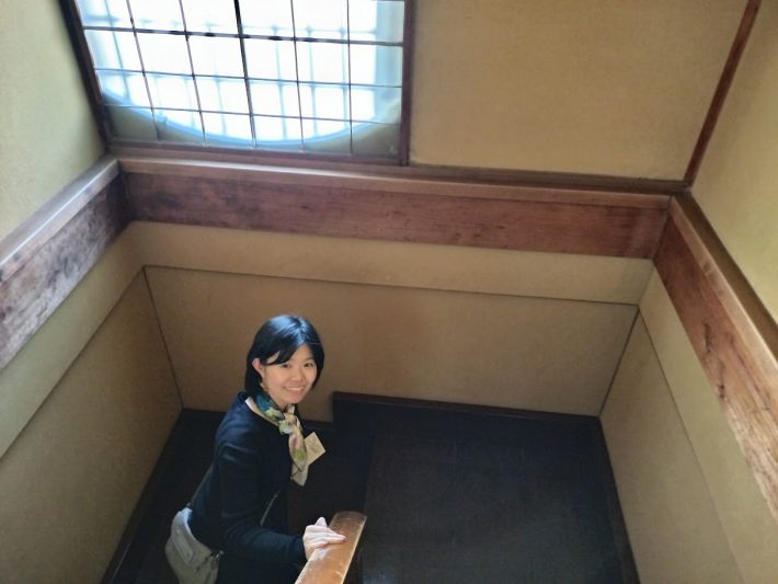 会場の起雲閣の階段