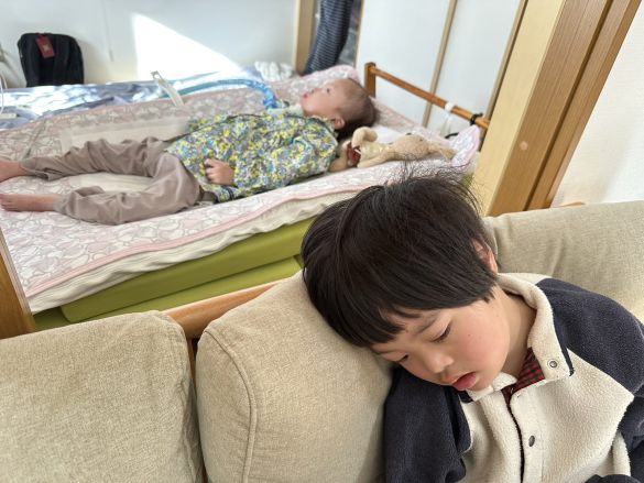 手前からやまと君、恵満ちゃん