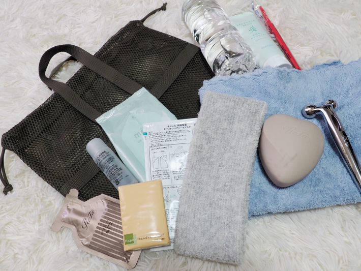 立体メッシュ持ち手付き巾着