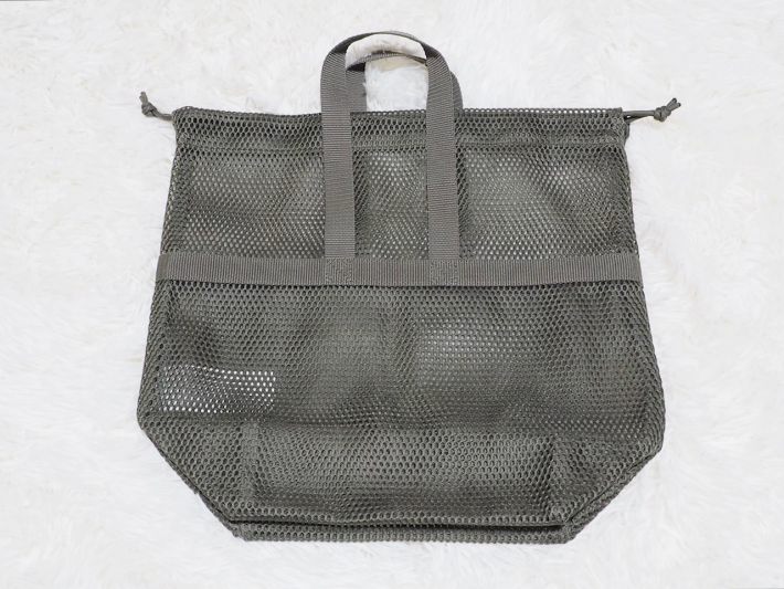 立体メッシュ持ち手付き巾着