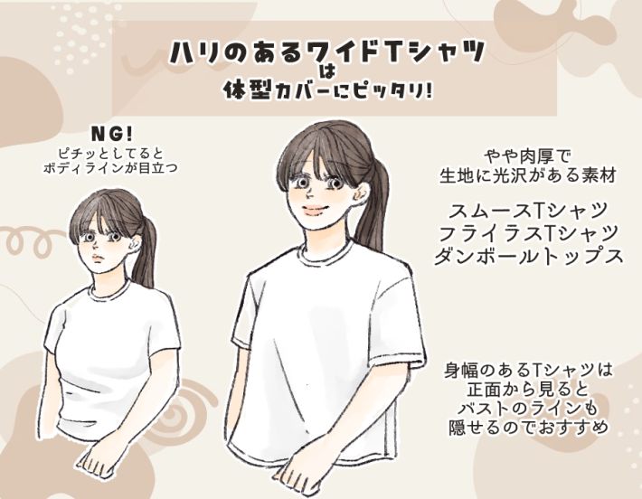 肉感を拾わない素材を選ぶ