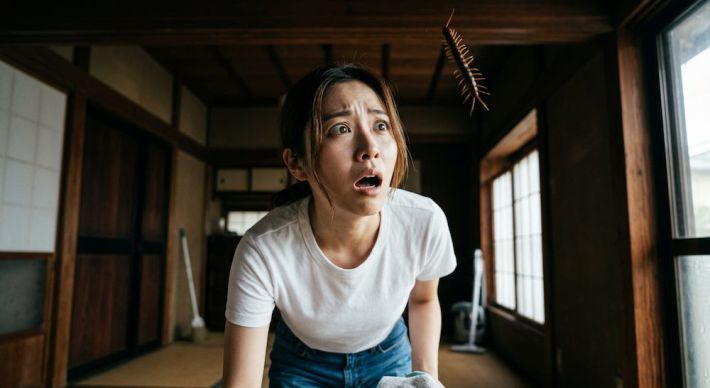 掃除中に大ムカデが落ちてきた