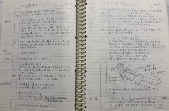 剣太さんが亡くなってからの経過を、母・奈美さんが書き留めた証言メモ