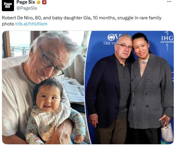 ロバート・デ・ニーロとティファニー・チェン、末娘のジアちゃん